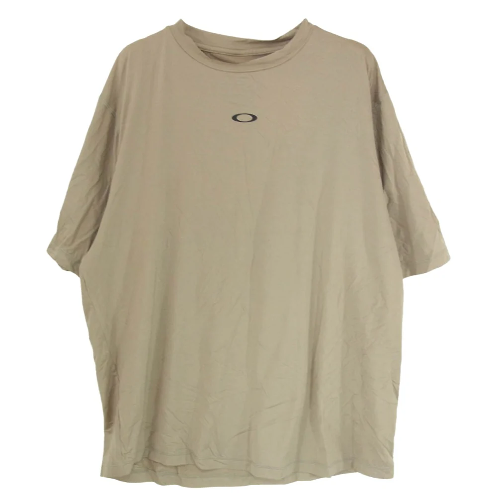 OAKLEY オークリー EN AMPHIBIAN SS T BACK FROG 1.0 ナイロン ポリウレタン ロゴ クルーネック Tシャツ カーキ系 XL【中古】