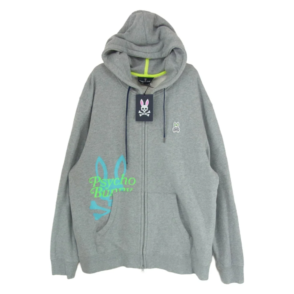 サイコバニー PB043 プリント フルジップ スウェット パーカー グレー系 XL【極上美品】【中古】