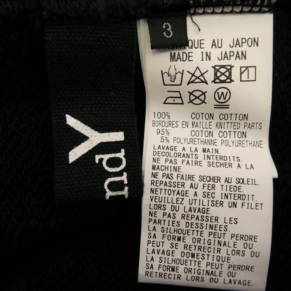 Yohji Yamamoto ヨウジヤマモト GroundY グラウンドワイ GJ-T52-071 LOGO FLEECE LINING HOODIE ロゴプルオーバーパーカー ブラック系 3【美品】【中古】 - Image 6