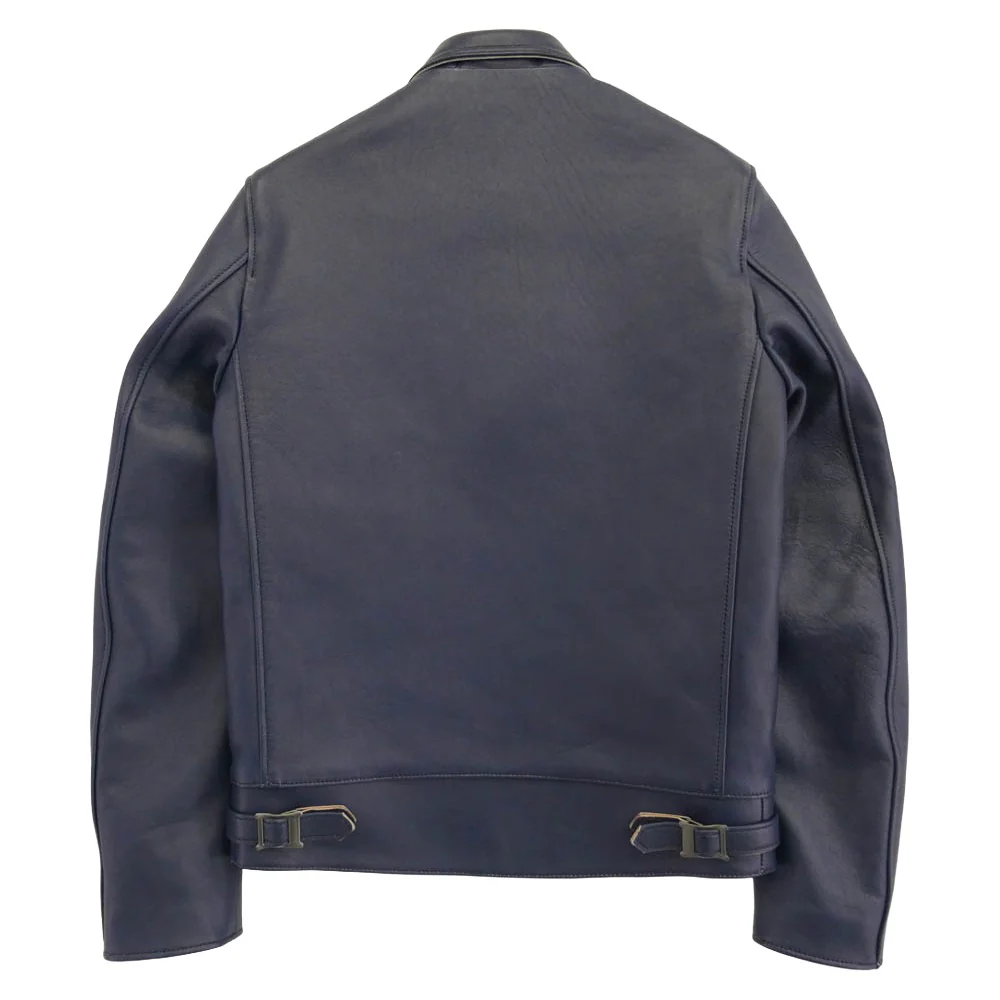 ADDICT CLOTHES アディクトクローズ AD-01 CENTER-ZIP JACKET SHEEP シープスキン シングル ライダース ジャケット ブルー系 36【新古品】【未使用】【中古】 - Image 2