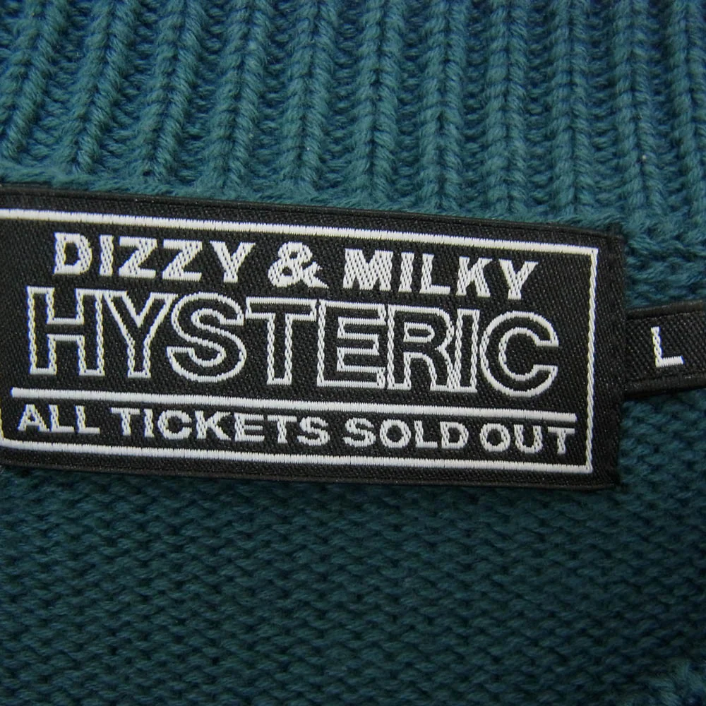 HYSTERIC GLAMOUR ヒステリックグラマー 25AW 02253NS01 ENDLESS ROCK 編込 セーター クルーネック ニット グリーン系 L【中古】 - Image 5