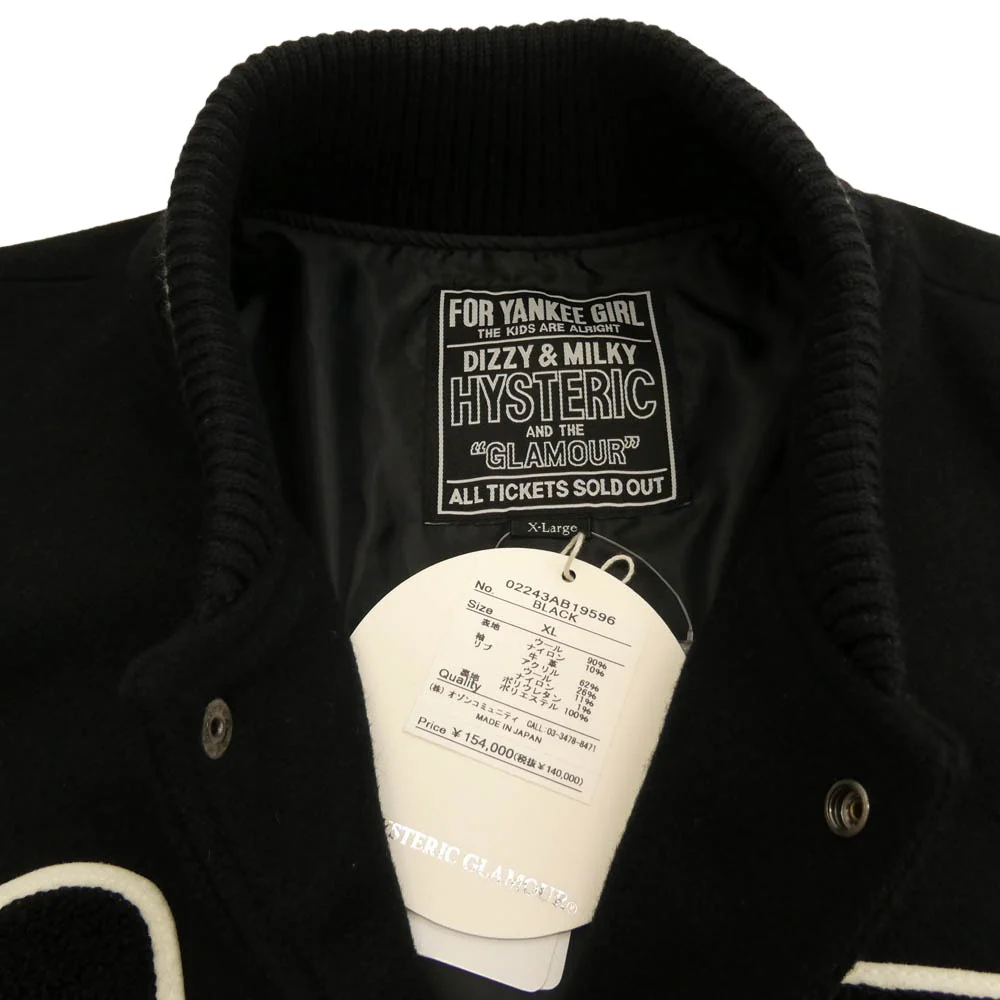 HYSTERIC GLAMOUR ヒステリックグラマー 24AW 02243AB19 THE ROLLING STONES HYS LOVES 1975 US TOUR 刺繍 スタジャン ブラック系 XL【美品】【中古】 - Image 3