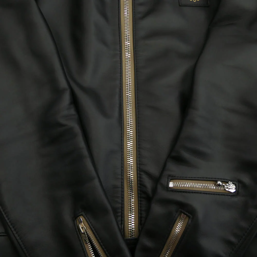 Lewis Leathers ルイスレザー 550T Nebraska ネブラスカ タイトフィット 裏地タータンチェック シングルライダース レザージャケット ブラック系 40【美品】【中古】 - Image 5