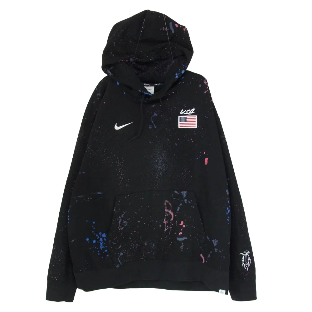 NIKE ナイキ USA M NK SOLO FLC PO HD OLYB BLACK WHITE フーディー パーカー ブラック系 XL【中古】