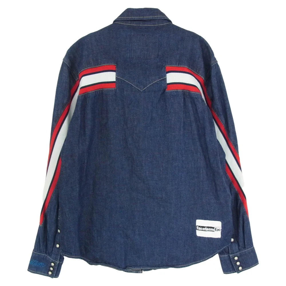 FACETASM ファセッタズム YA-SH-U07 × Levi’s リーバイス RIB SAWTOOTH WEATERN SHIRT ウエスタン デニム シャツ インディゴブルー系 L【中古】 - Image 2