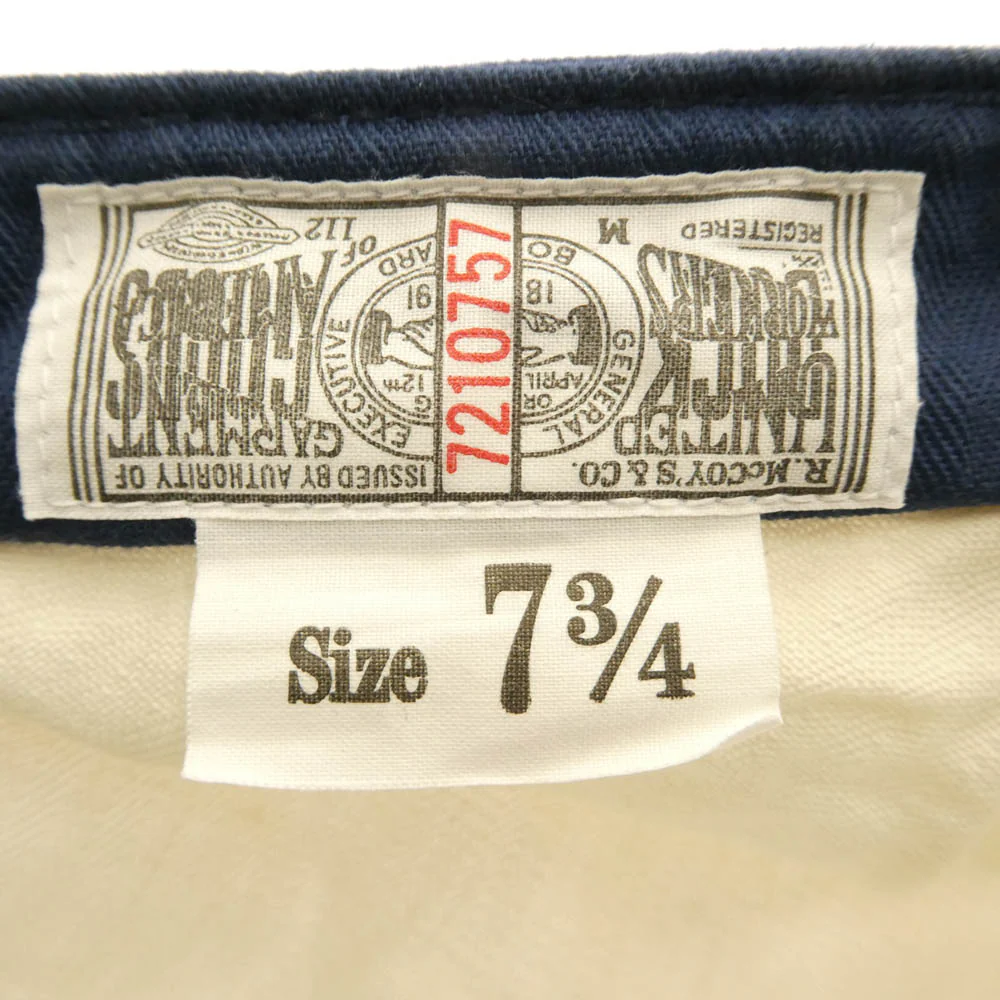 The REAL McCOY'S ザリアルマッコイズ 8HU WORK CAP ワーク キャップ 帽子 ホワイト系 ネイビー系 7 3/4【中古】 - Image 6