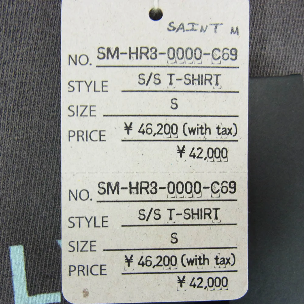 SAINT MICHAEL セントマイケル 25SS SM-HR3-0000-C69 × NEIGHBORHOOD ネイバーフッド NH SS TEE STHD.HOOD ヴィンテージ加工 半袖 Tシャツ カットソー グレー系 S【中古】 - Image 6