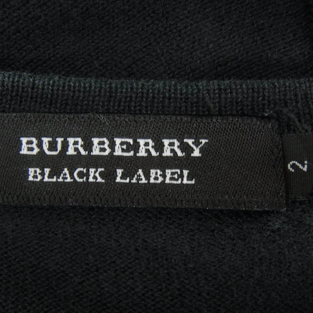 BURBERRY BLACK LABEL バーバリーブラックレーベル BMT67-903-09 ノバチェック 半袖 ニット Tシャツ ブラック系 2【中古】 - Image 4