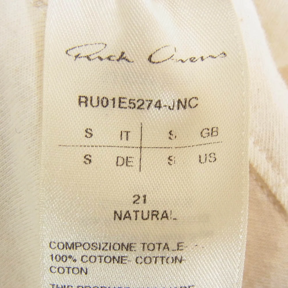 Rick Owens リックオウエンス 25SS RU01E5274-JNC Jumbo SS T-Shirt ハリウッド ジャンボ 半袖 オーバーサイズ Tシャツ オフホワイト系 S【中古】 - Image 7