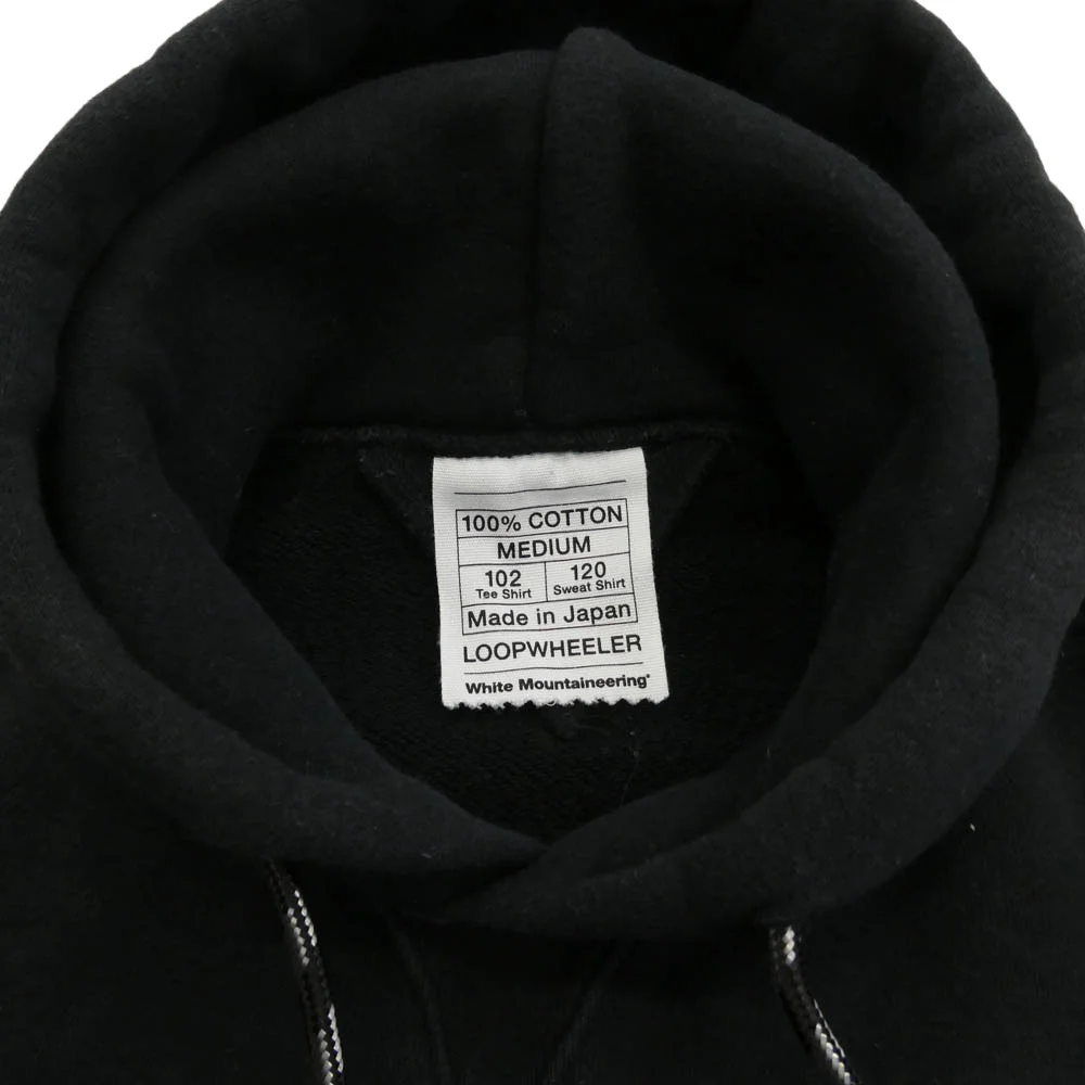 WHITE MOUNTAINEERING ホワイトマウンテニアリング ×Loop WHEELER ループ ウィラー logo printed HOODIE ロゴプリント フーディ パーカー ブラック系 M【中古】 - Image 3