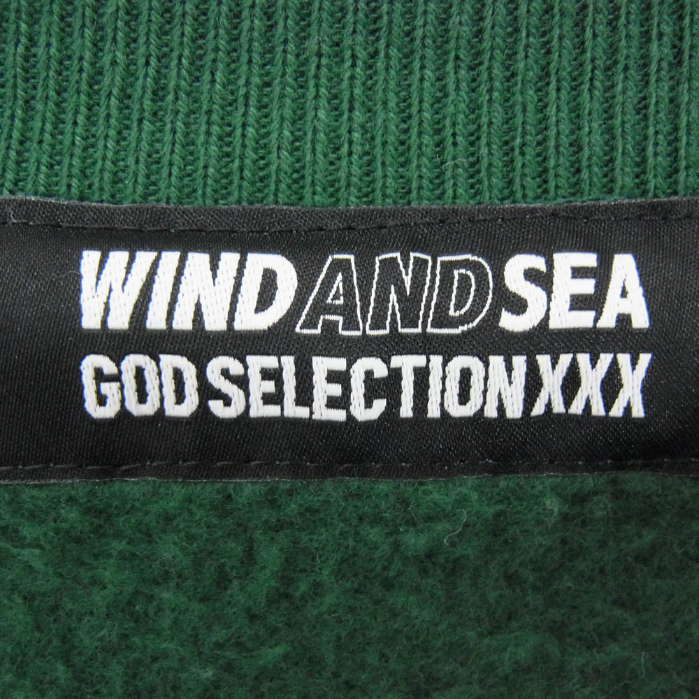 WIND AND SEA ウィンダンシー ×GOD SELECTION XXX ゴッド セレクション ロゴプリント クルーネック スウェット グリーン系 S【中古】 - Image 5