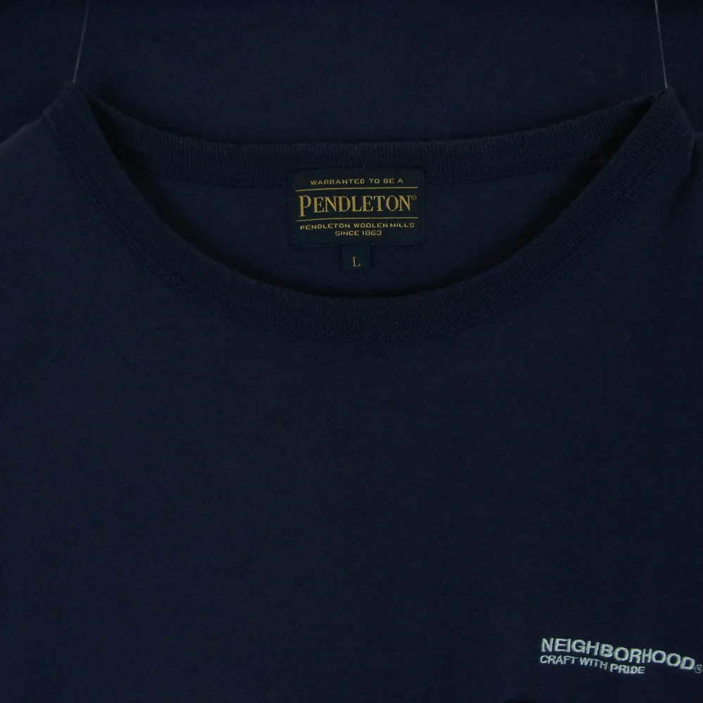 NEIGHBORHOOD ネイバーフッド 2221508N-CSM01S Pendleton LS Crewneck Pocket T-Shirt ペンドルトン クルーネック 長袖 Tシャツ ダークネイビー系 L【中古】 - Image 3