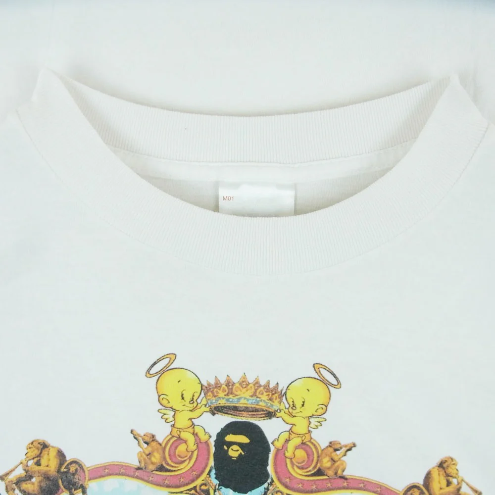 SAINT MICHAEL セントマイケル 25AW SM-HR1-0000-C36 A BATHING APE BAPE SS TEE GENERATION アベイシングエイプ プリント 半袖 Tシャツ オフホワイト系 XL【中古】 - Image 3