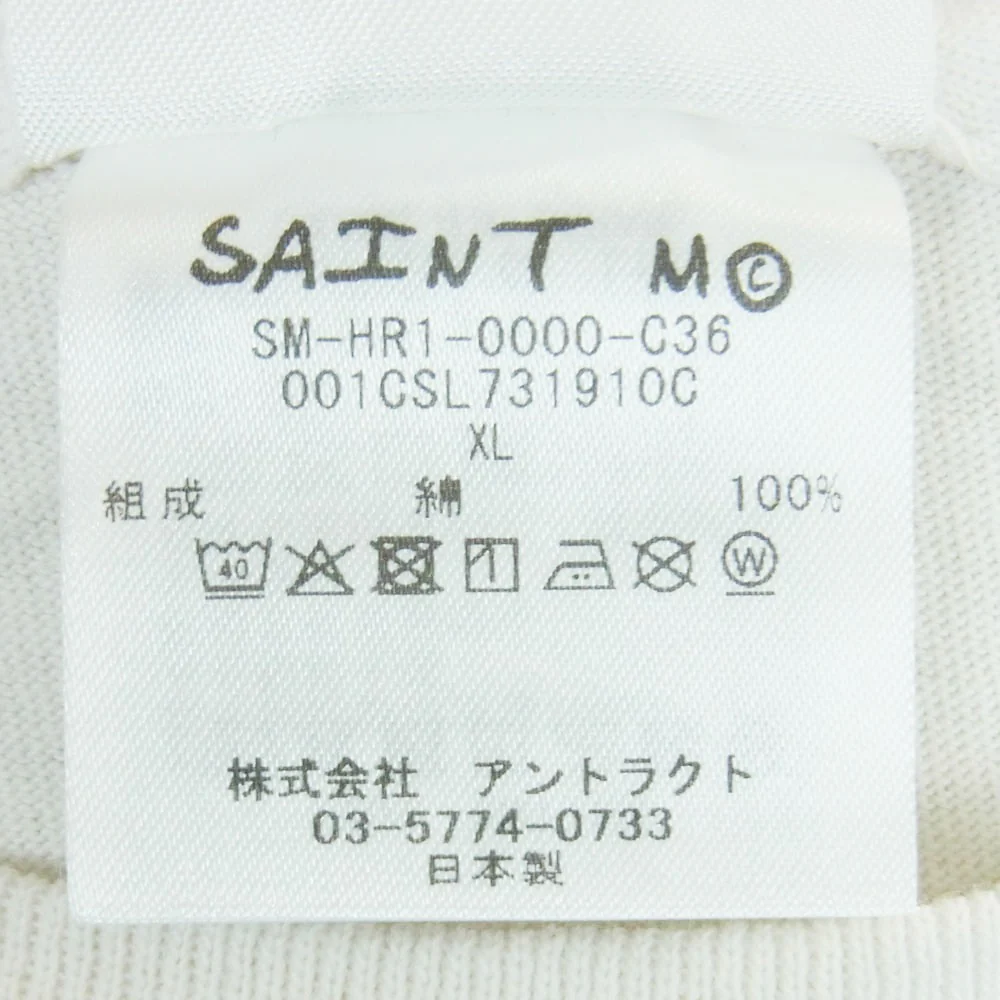 SAINT MICHAEL セントマイケル 25AW SM-HR1-0000-C36 A BATHING APE BAPE SS TEE GENERATION アベイシングエイプ プリント 半袖 Tシャツ オフホワイト系 XL【中古】 - Image 5