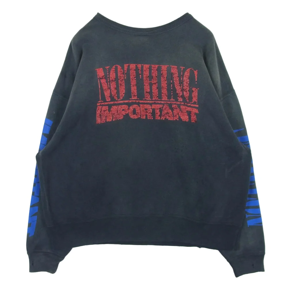 SAINT MICHAEL セントマイケル 24AW SM-YS1-0000-C36 CREW SWEAT NOTHING IMP 河村康輔 コウスケカワムラ スウェット ダークグレー系 XL【中古】 - Image 2