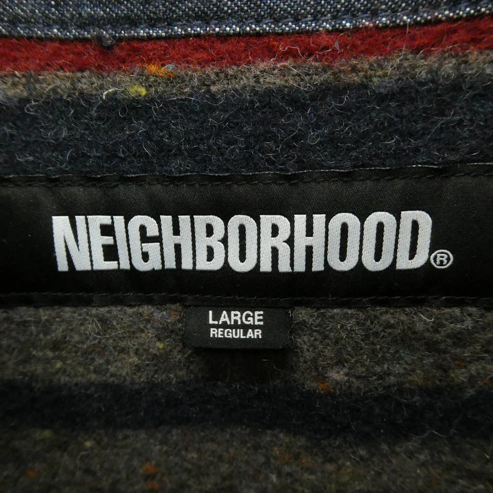 NEIGHBORHOOD ネイバーフッド 242AQNH-JKM03 CORDUROY COLLAR WASHED COVERALL コーデュロイカラー ペンキ加工 ジャケット インディゴブルー系 マルチカラー系 L【中古】 - Image 5