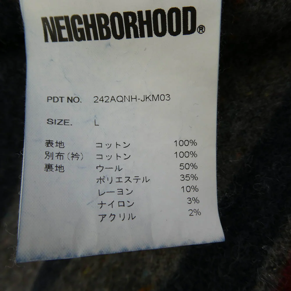 NEIGHBORHOOD ネイバーフッド 242AQNH-JKM03 CORDUROY COLLAR WASHED COVERALL コーデュロイカラー ペンキ加工 ジャケット インディゴブルー系 マルチカラー系 L【中古】 - Image 6