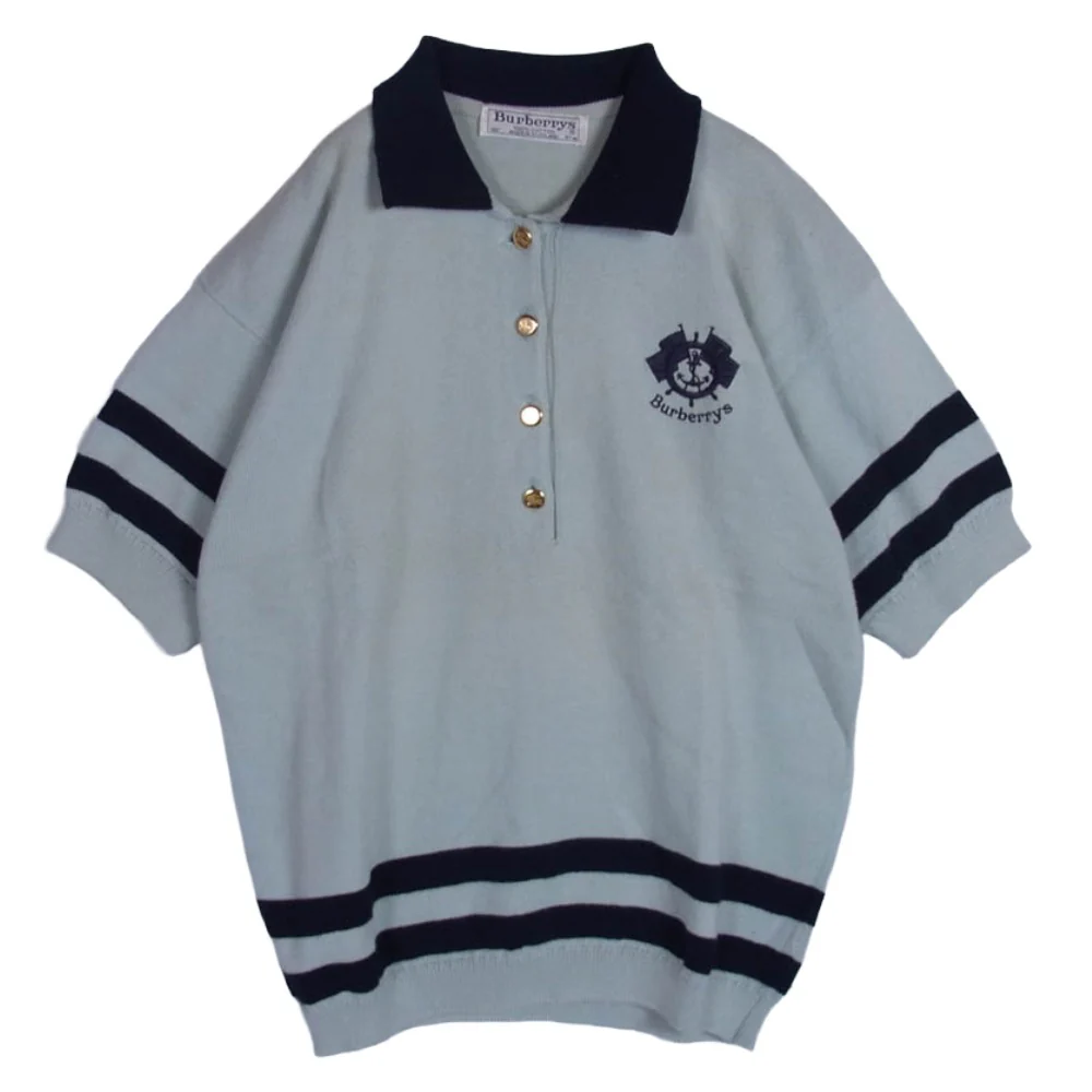 BURBERRY バーバリー Burberrys ヴィンテージ ニット ポロシャツ ライトグリーン系 38【中古】