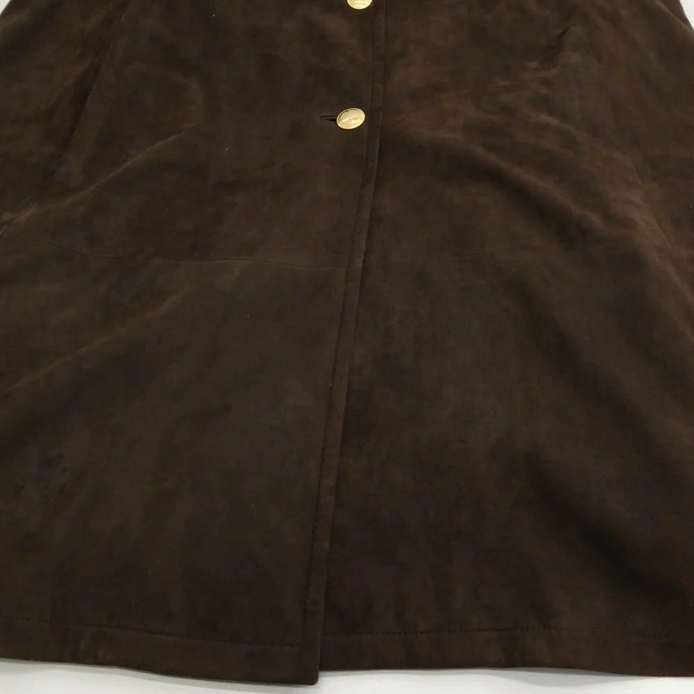 GUCCI グッチ 239-1110-7513 シープスキン スエード レザー ロングコート ジャケット ブラウン系 44【中古】 - Image 8