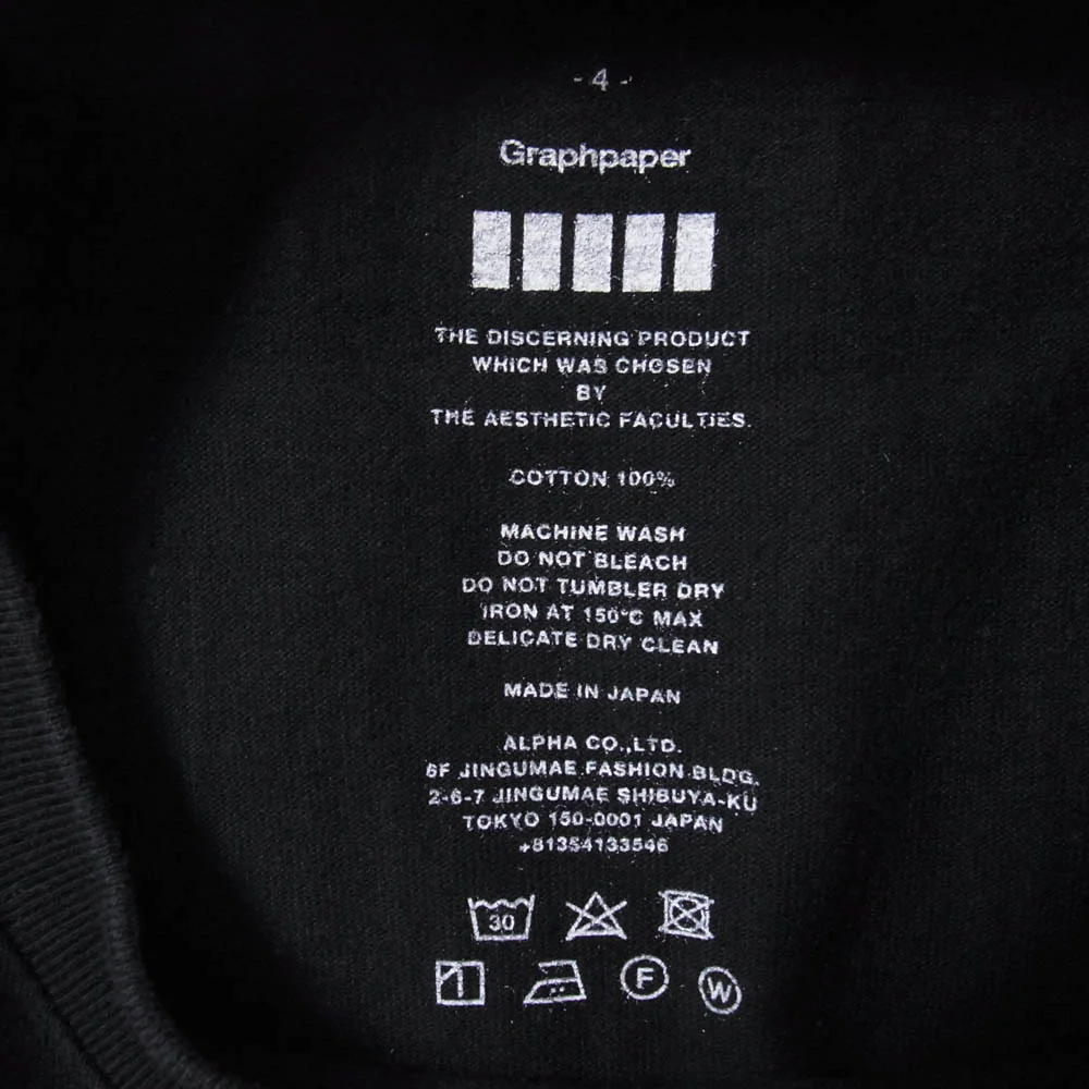 GRAPHPAPER グラフペーパー コットン クルーネック 半袖 Tシャツ ブラック ブラック系 4【中古】 - Image 4