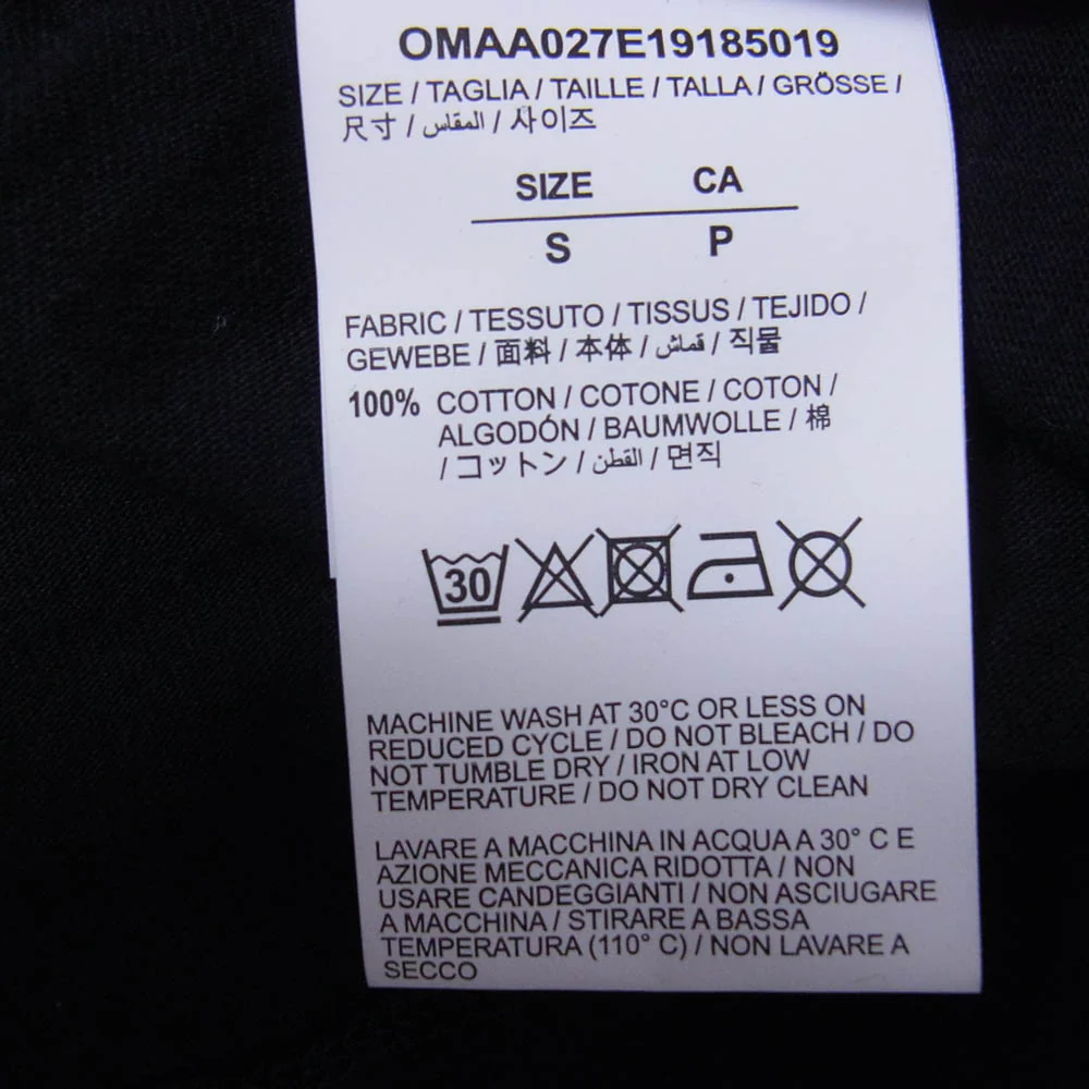 OFF-WHITE オフホワイト OMAA027E19185019 LOGO S/S TEE ロゴプリント 半袖 Tシャツ カットソー ブラック系 S【新古品】【未使用】【中古】 - Image 4