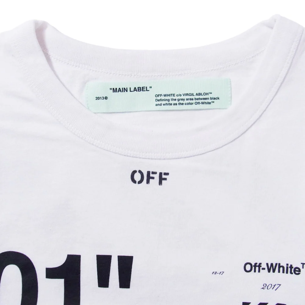 OFF-WHITE オフホワイト OMAA027F18A53002 ダイアゴナル ロゴ プリント 半袖 Tシャツ カットソー ホワイト系 XXS【美品】【中古】 - Image 3