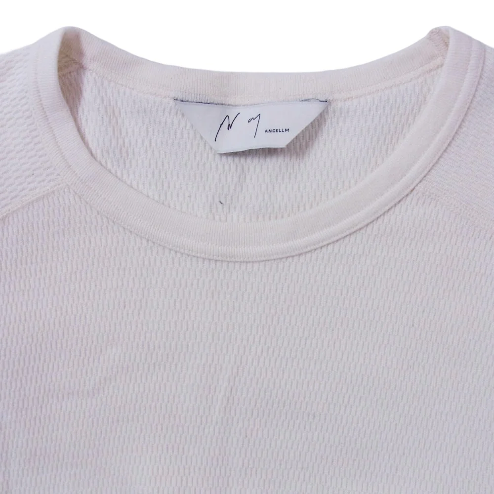 ANCELLM アンセルム ANC-CT99 WAFFLE CREW NECK LS T-SHIRT ワッフル クルーネック 長袖 カットソー Tシャツ オフホワイト系 2【中古】 - Image 3