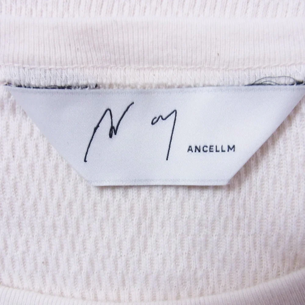 ANCELLM アンセルム ANC-CT99 WAFFLE CREW NECK LS T-SHIRT ワッフル クルーネック 長袖 カットソー Tシャツ オフホワイト系 2【中古】 - Image 4