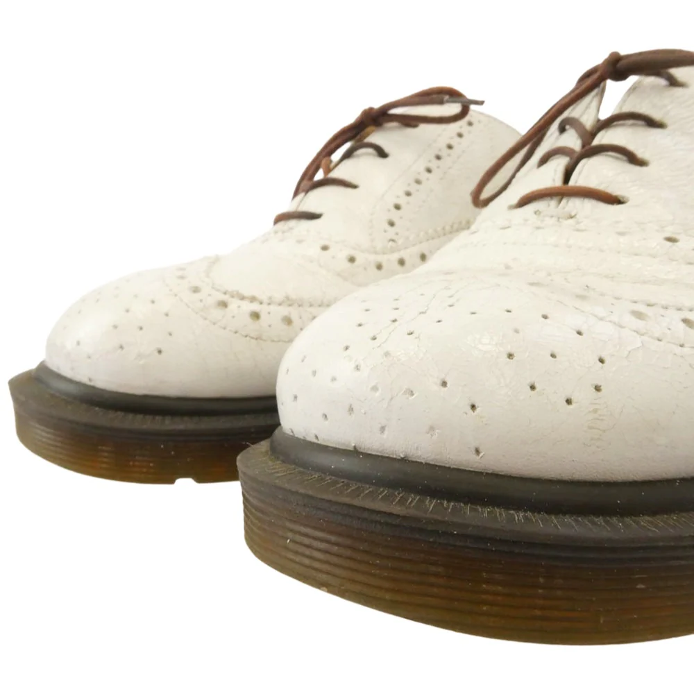 COMME des GARCONS HOMME DEUX コムデギャルソンオムドゥ 25356 英国製 ウィングチップ メダリオン レザー シューズ ホワイト系 US9【中古】 - Image 4