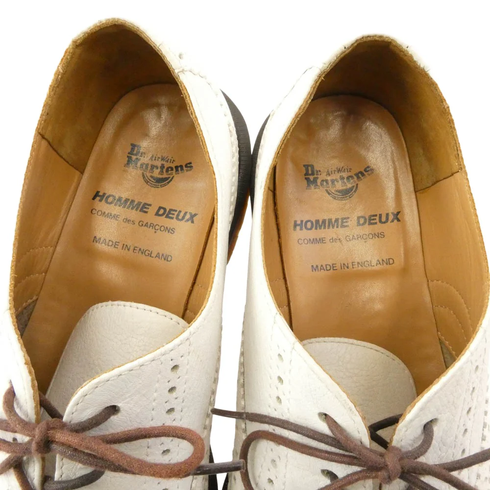 COMME des GARCONS HOMME DEUX コムデギャルソンオムドゥ 25356 英国製 ウィングチップ メダリオン レザー シューズ ホワイト系 US9【中古】 - Image 5