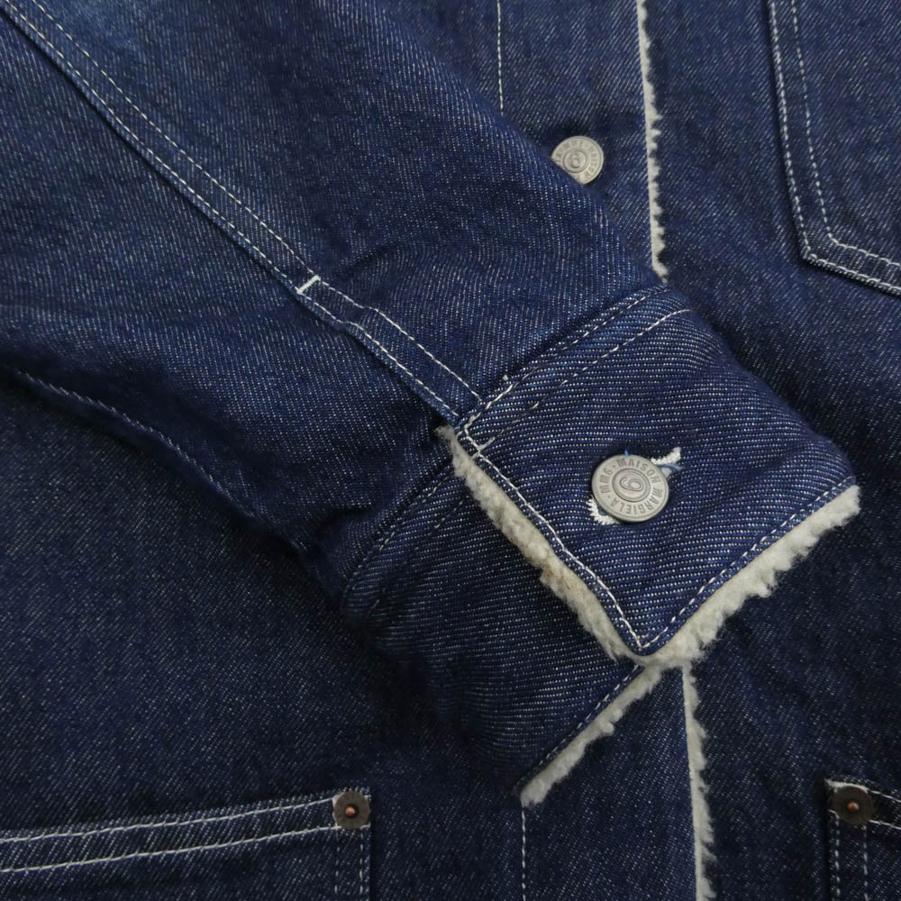 MAISON MARGIELA メゾンマルジェラ 18AW S52AM0078 S30640 OVER SIZE DENIM JK オーバーサイズ ボア デニムジャケット インディゴブルー系 46【中古】 - Image 4
