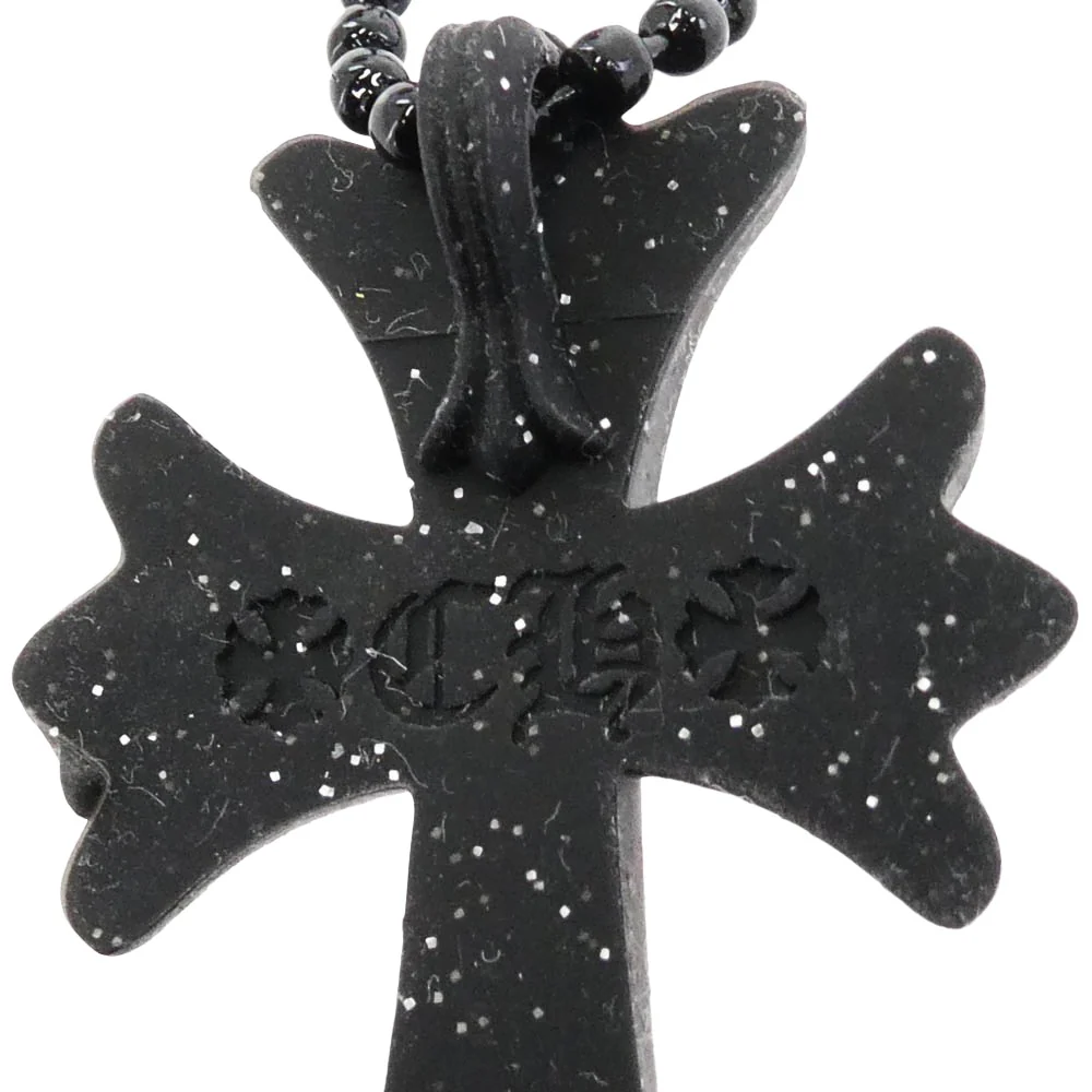 CHROME HEARTS クロムハーツ（原本無） RUBBER CH CRS SML ラバー スモール CH クロス シリコン ラメ入り ネックレス ブラックグリッター ブラック系【中古】 - Image 5