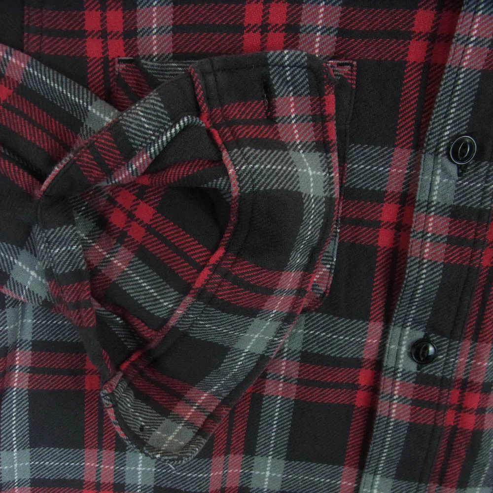 SUGAR CANE シュガーケーン SC28960 TWILL CHECK WORK SHIRT ツイル チェック ワーク 長袖 シャツ ブラック系 レッド系 M 15 - 15.5【中古】 - Image 4