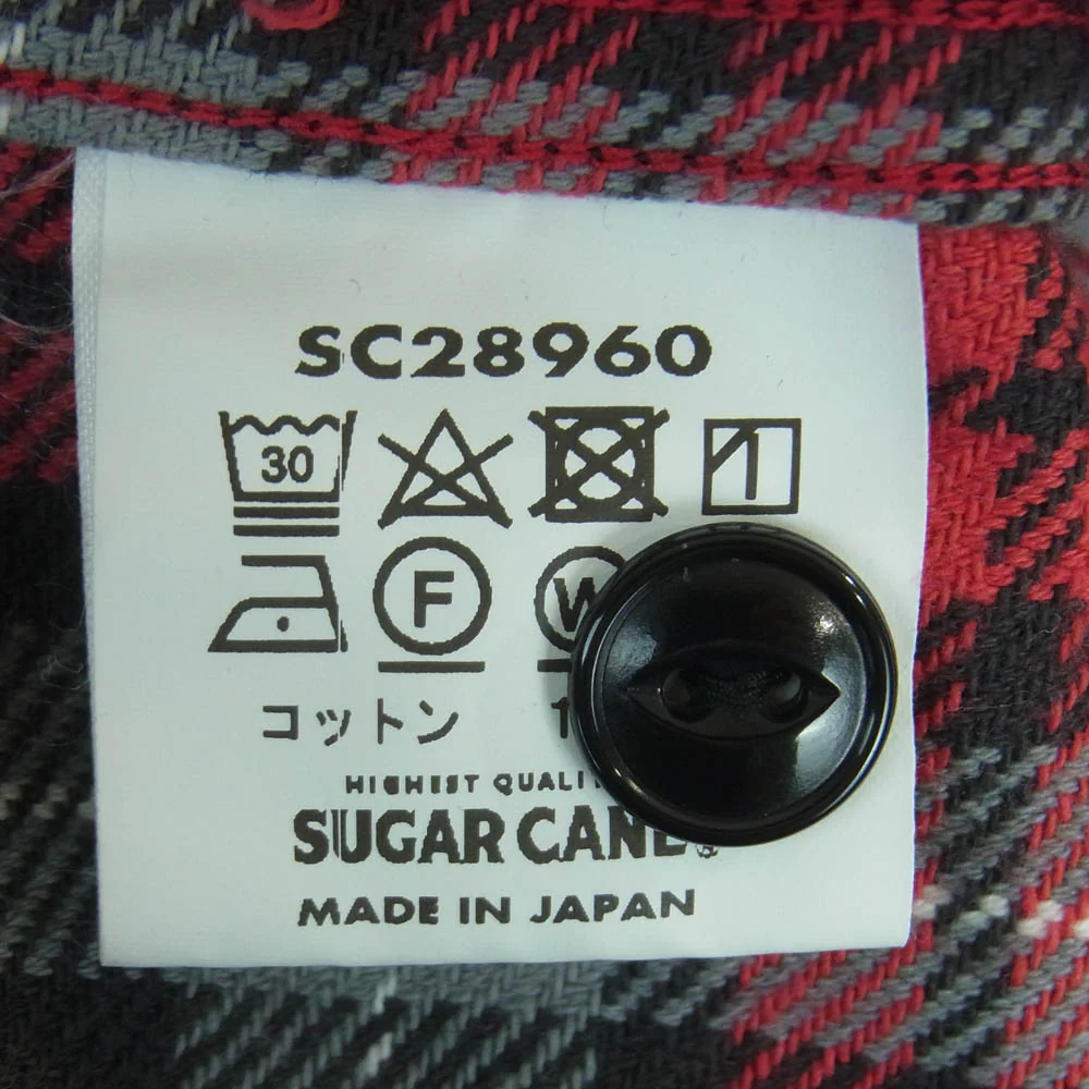 SUGAR CANE シュガーケーン SC28960 TWILL CHECK WORK SHIRT ツイル チェック ワーク 長袖 シャツ ブラック系 レッド系 M 15 - 15.5【中古】 - Image 6