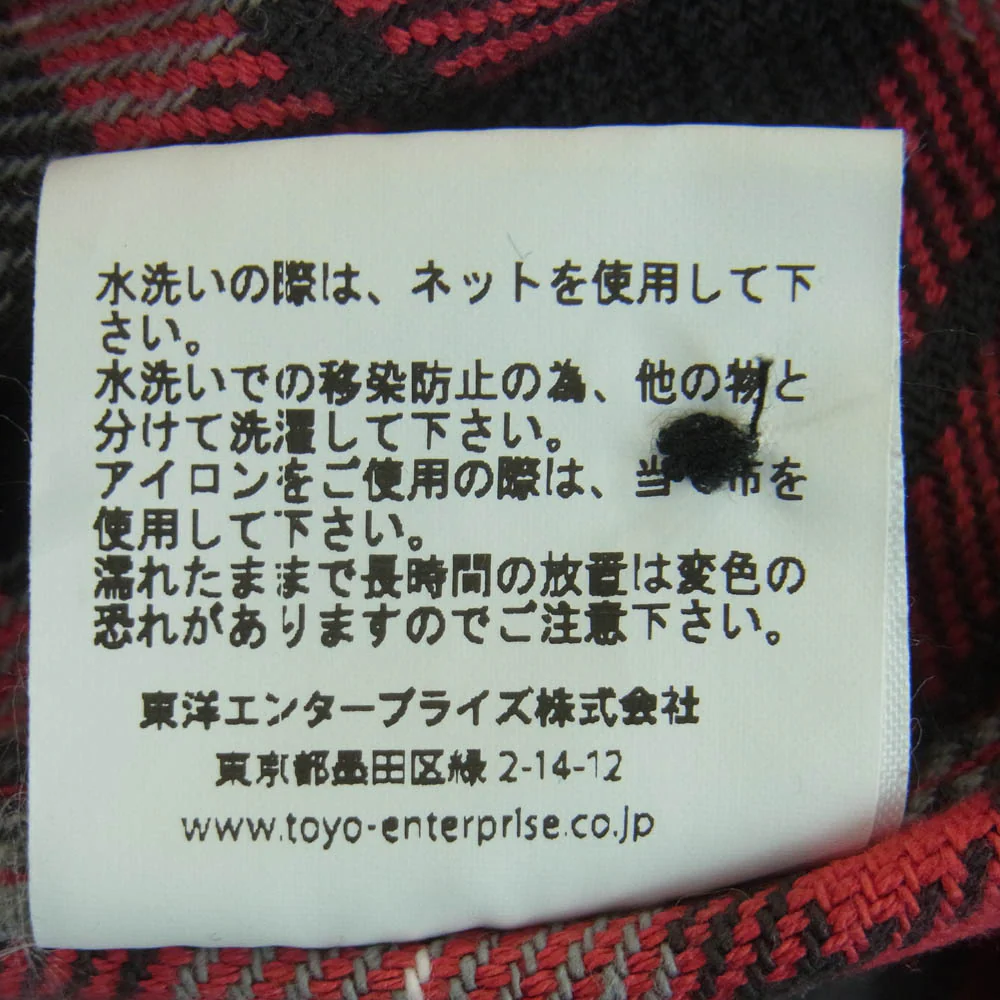SUGAR CANE シュガーケーン SC28960 TWILL CHECK WORK SHIRT ツイル チェック ワーク 長袖 シャツ ブラック系 レッド系 M 15 - 15.5【中古】 - Image 7