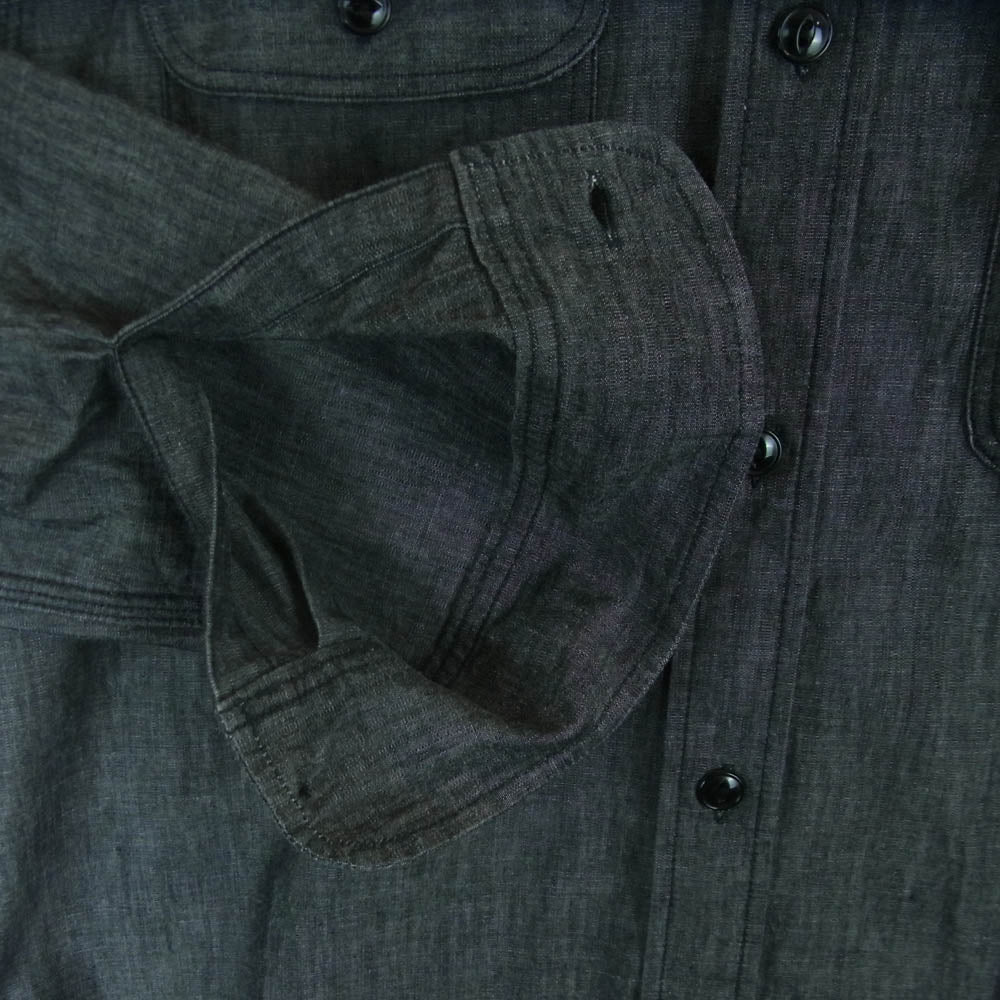 SUGAR CANE シュガーケーン SC29159 BLACK CHAMBRAY WORK SHIRT ブラック シャンブレー ワーク シャツ 長袖 グレー系 M 15 - 15.5【美品】【中古】 - Image 4