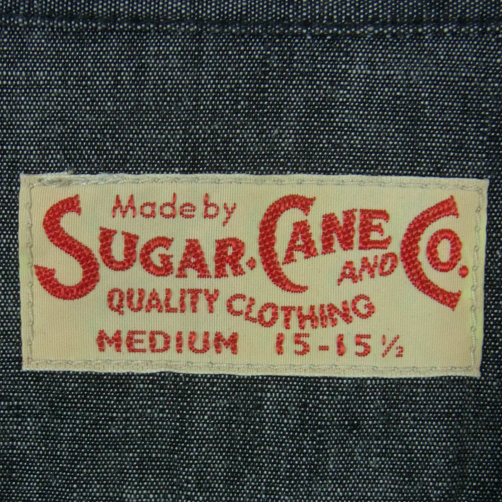SUGAR CANE シュガーケーン SC29159 BLACK CHAMBRAY WORK SHIRT ブラック シャンブレー ワーク シャツ 長袖 グレー系 M 15 - 15.5【美品】【中古】 - Image 5