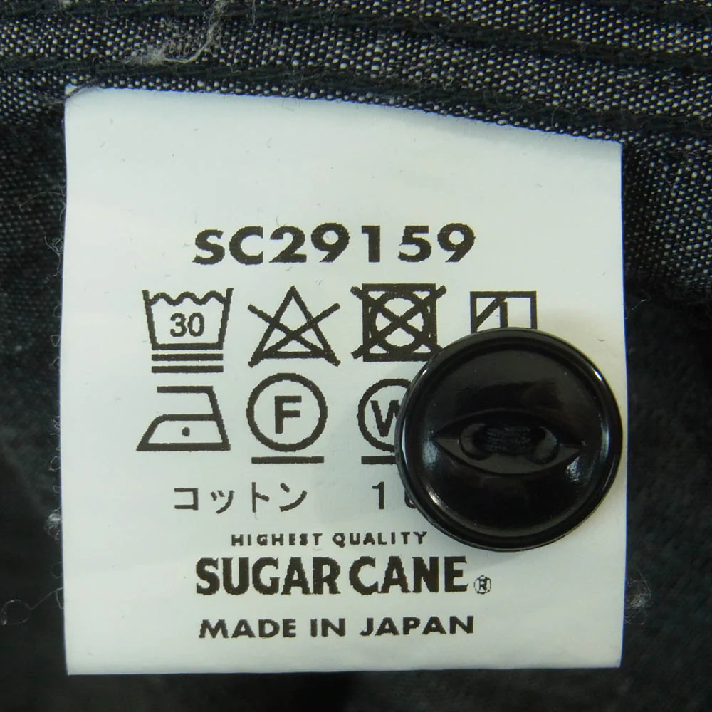SUGAR CANE シュガーケーン SC29159 BLACK CHAMBRAY WORK SHIRT ブラック シャンブレー ワーク シャツ 長袖 グレー系 M 15 - 15.5【美品】【中古】 - Image 6