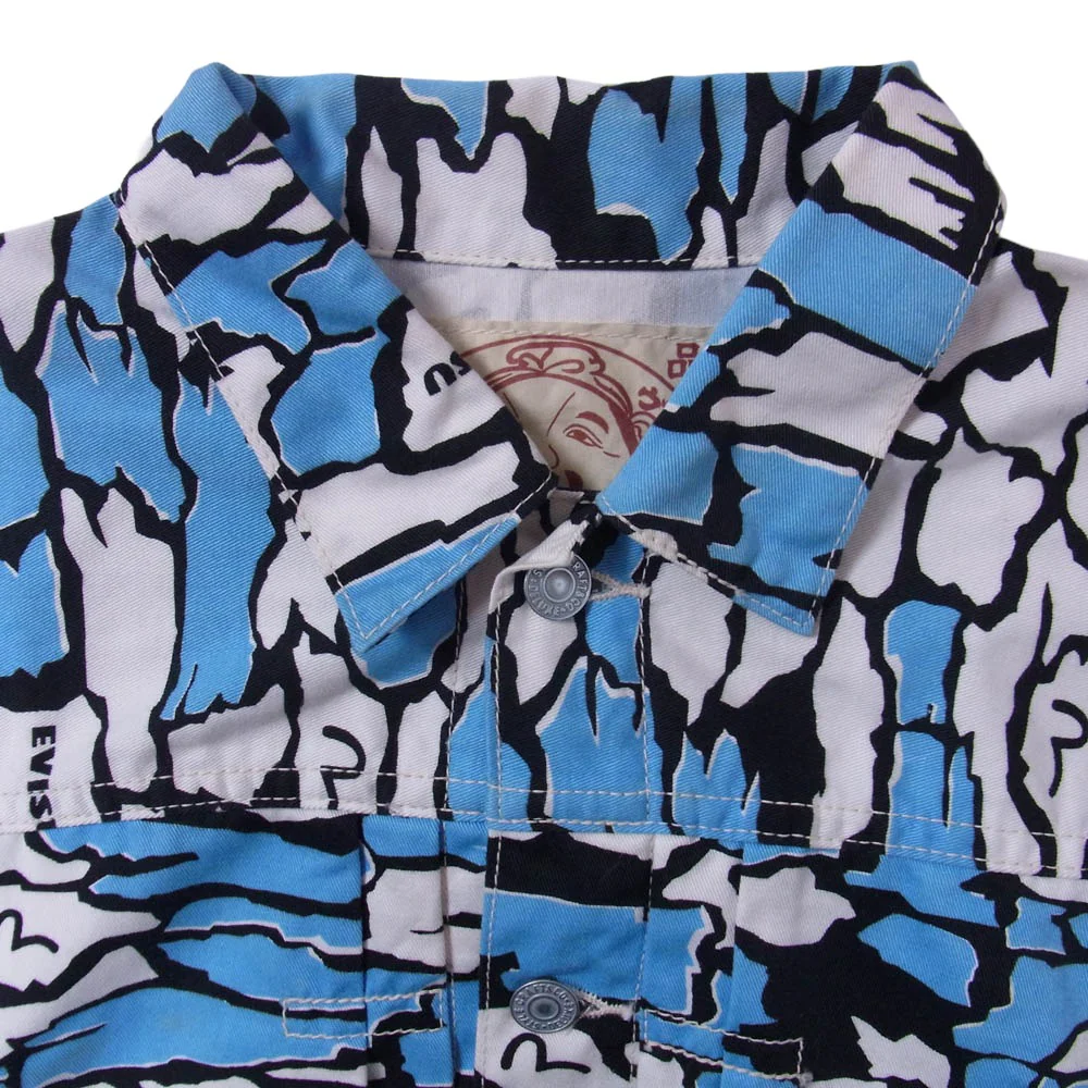 EVISU エヴィス 総柄 1st Type ジャケット ライトブルー系 40【中古】 - Image 3