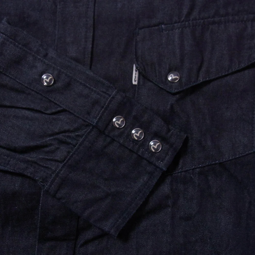 EVISU エヴィス 岡山製デニム ウェスタン シャツ ダークネイビー系 42【美品】【中古】 - Image 4