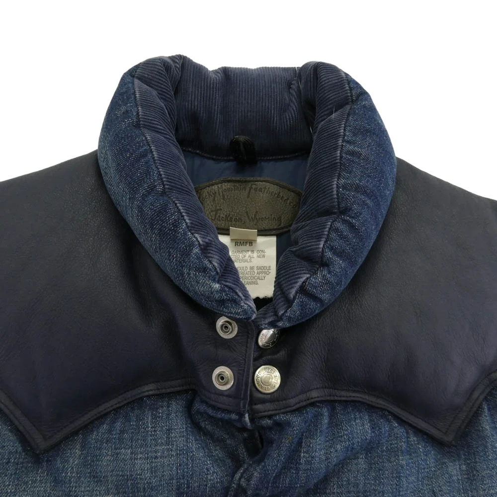 HYSTERIC GLAMOUR ヒステリックグラマー 0253AV01 スタッヅ デニム ダウン ベスト インディゴブルー系 38【中古】 - Image 3