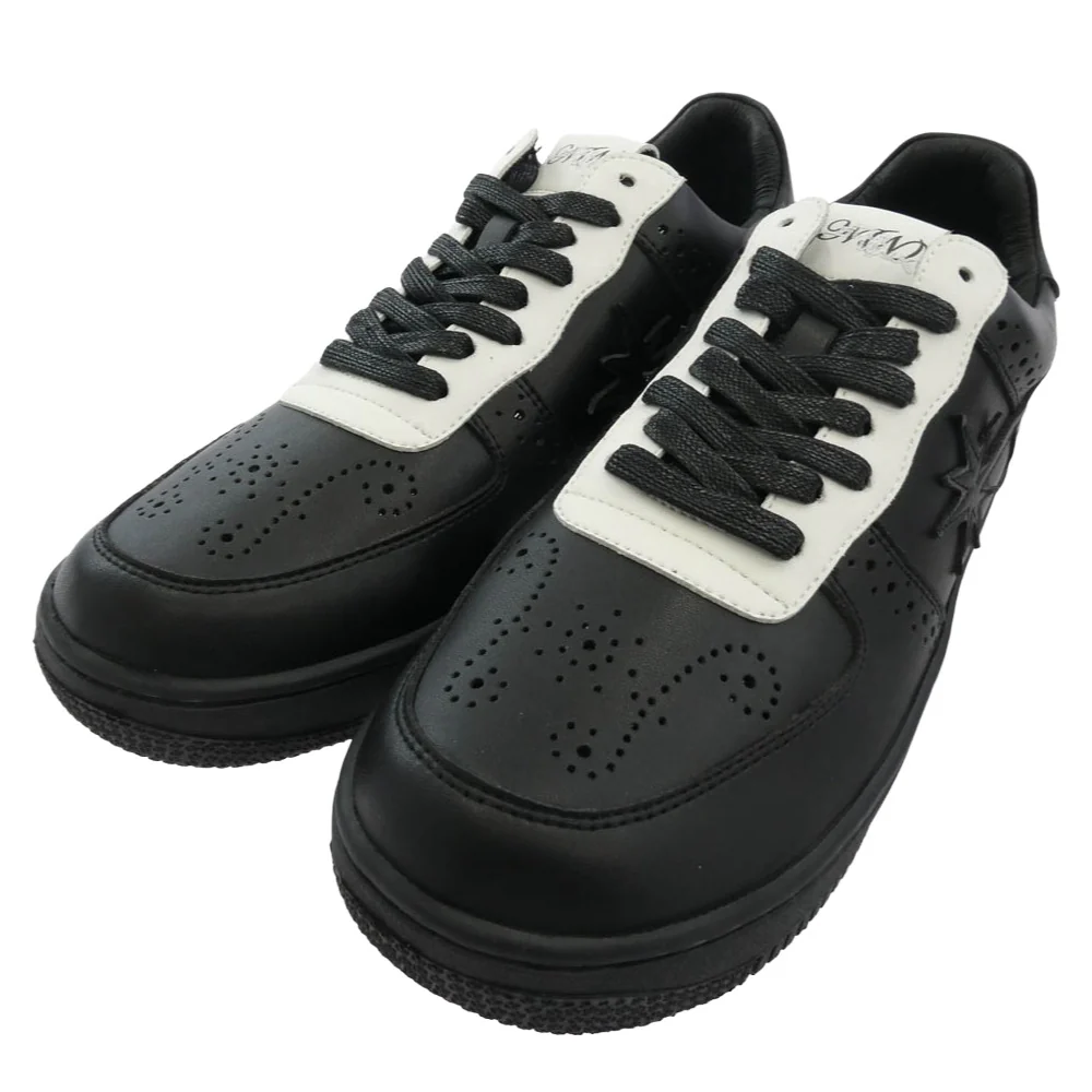 NUMBER(N)INE ナンバーナイン SW1805 10022 × STAR WALK スターウォーク EPISODE 1 レザー ローカット スニーカー ブラック系 US8【極上美品】【中古】 - Image 2
