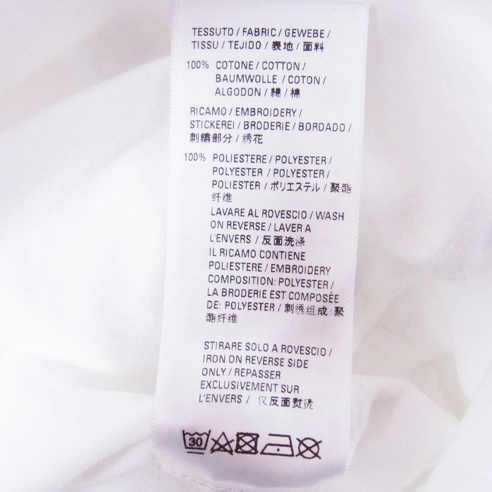 BALENCIAGA バレンシアガ 21AW 612965 TLV61 WARDROBE ロゴ刺繍 半袖 Tシャツ カットソー ホワイト系 XS【中古】 - Image 4