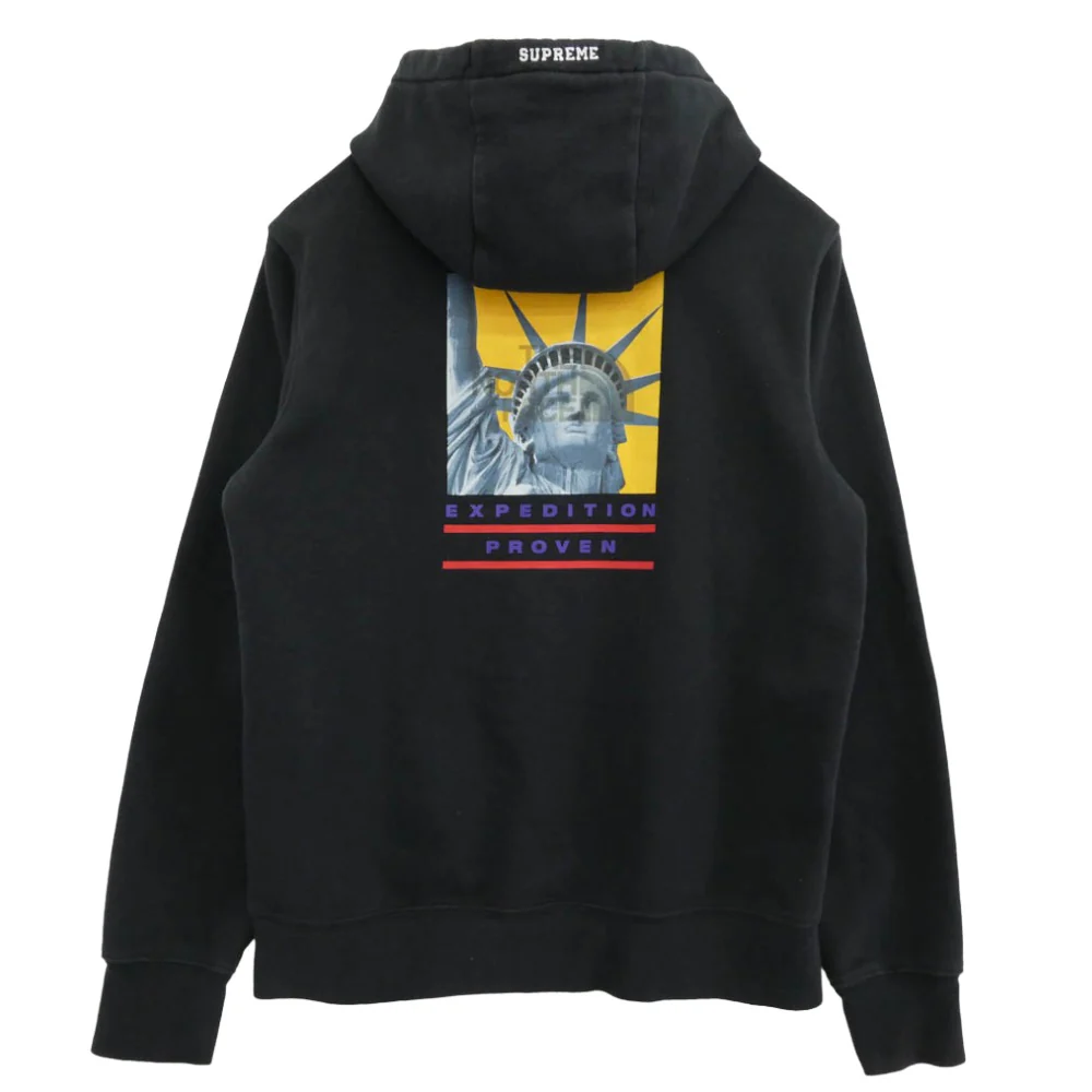 Supreme シュプリーム 19AW NT61906I Statue Of Liberty Hooded Sweatshirt スタチューオブリバティ プルオーバー パーカー フーディー ブラック系 S【中古】