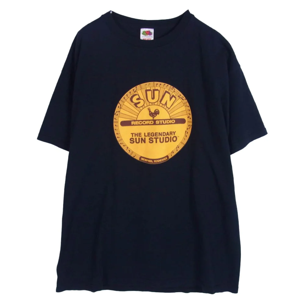 Vintage ヴィンテージ サンレコード スダジオ プリント 半袖Tシャツ ダークネイビー系 XL【中古】