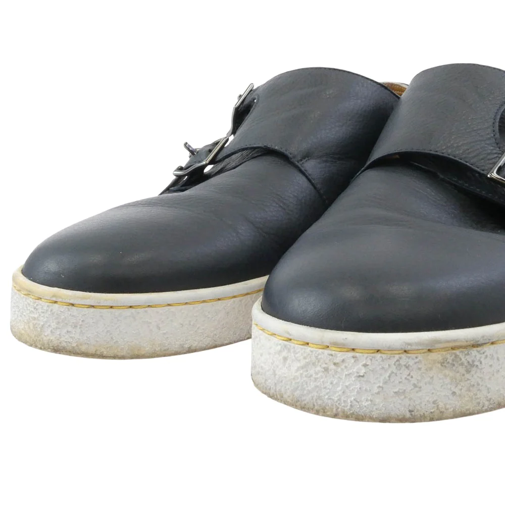 John Lobb ジョンロブ HOLME ホルム ダブルモンクストラップ レザー スニーカー ネイビー系 9【中古】 - Image 4
