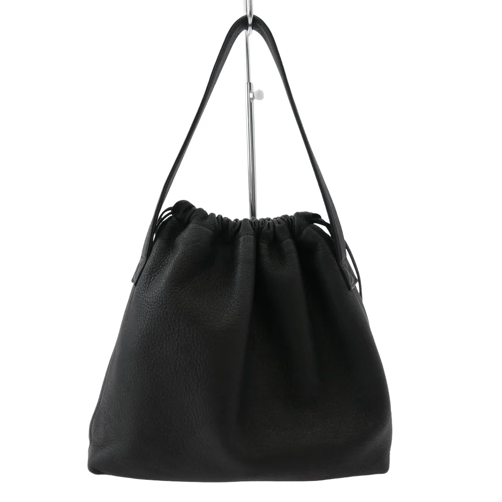 アエタ DRAW STRING ONE SHOULDER レザー ショルダーバッグ ブラック系【中古】 - Image 2
