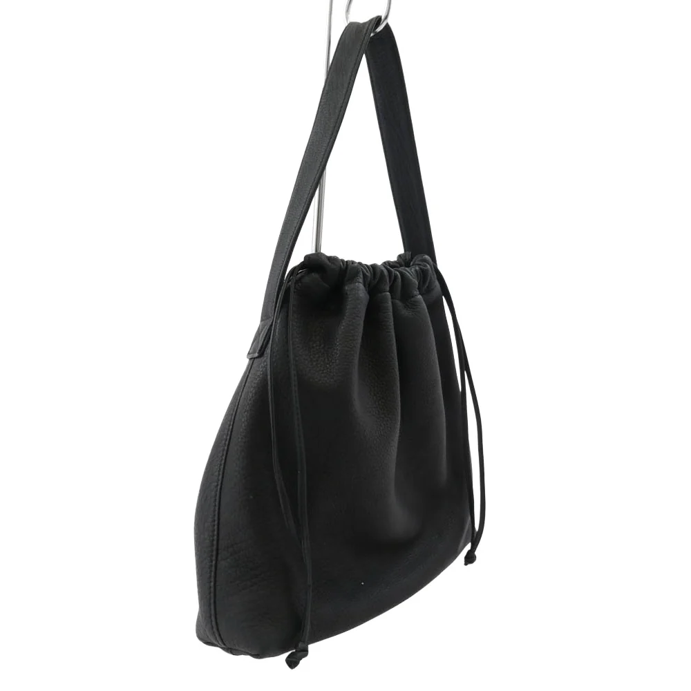 アエタ DRAW STRING ONE SHOULDER レザー ショルダーバッグ ブラック系【中古】 - Image 3