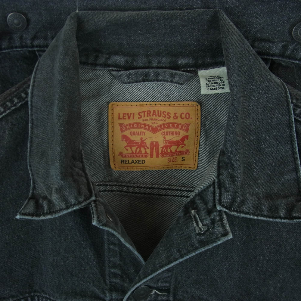 Levi's リーバイス A7632-0002 2nd Type RELAXED ブラック デニム ジャケット カンボジア製 グレー系 S【中古】 - Image 3