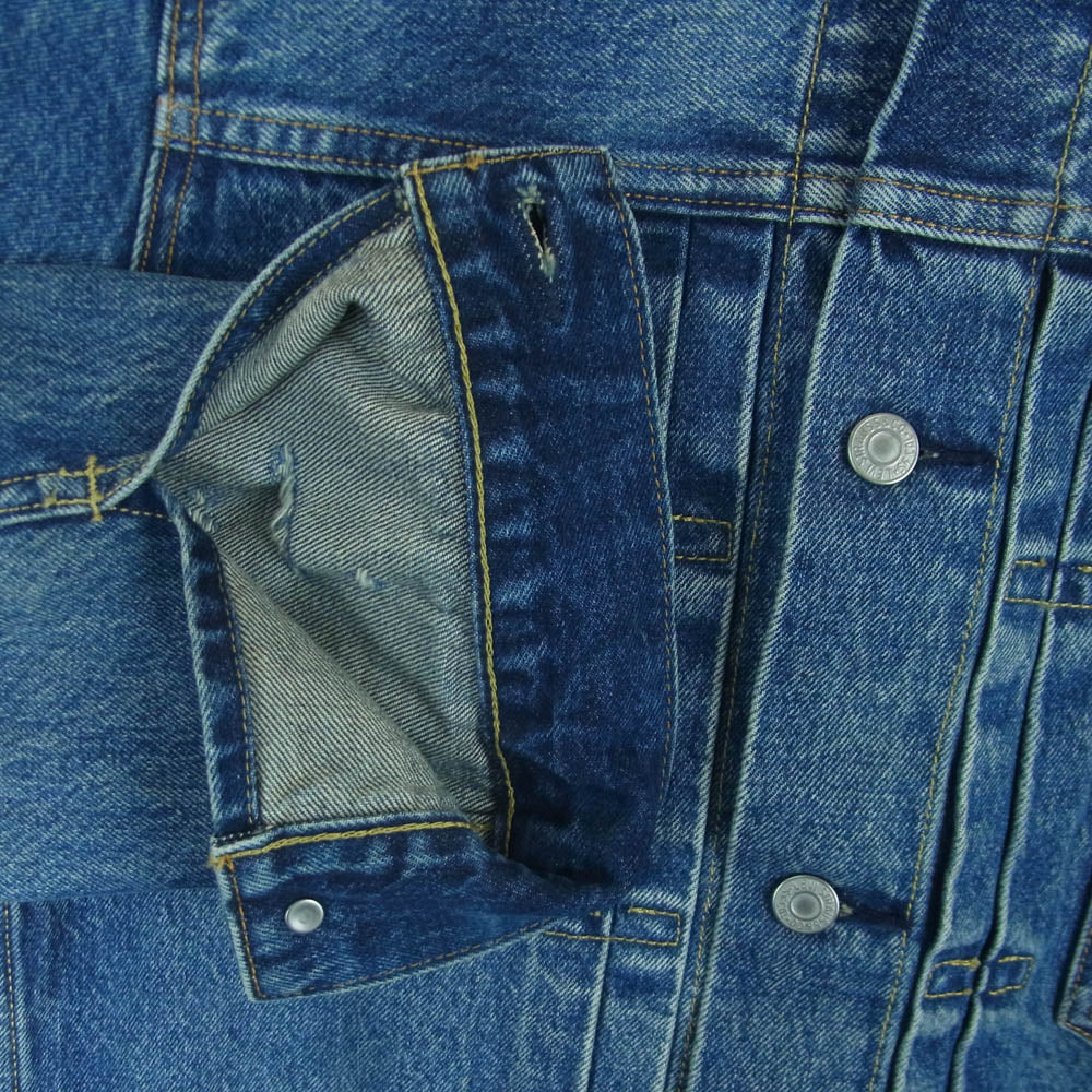 Levi's リーバイス A9518-0000 relume Type 1st Jacket 別注 ダメージ加工 デニム ジャケット インディゴブルー系 XS【中古】 - Image 4
